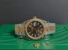 Rolex Datejust Brown Sunburst Dial Two-Tone Jubilee Bracelet Automatic Watch