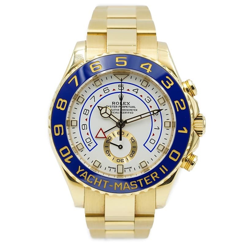 Rolex Yachtmaster-II 116688 18K Yellow Gold White Dial 44mm B&P 2018