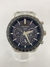 Seiko Solar Watch Analog Stainless Steel Black 5X53-0AB0 Used