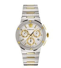 Versace Greca Logo Chronograph Quartz Silver Dial Men Watch VEZ900321