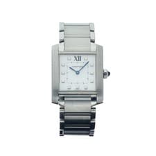Cartier Tank Francaise 3751 Steel 25 mm White Diamond Dial Quartz Women's Watch