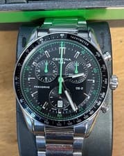 CERTINA DS - 2 Precidrive Chronograph Watch Mens Black Green Quartz Bracelet