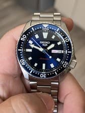 Seiko SRPL83K1 5KX Automatic Watch Blue Dial 4R36 English/Arabic Day, Excellent