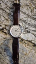 Oris Automatic Classic Wristwatch Silver Dial Brown Leather Strap 41mm