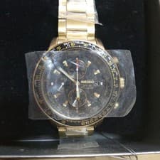 Seiko Solar C008P2 Gold Unisex Watch 42mm with Box and Film