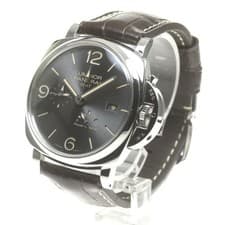 PANERAI LUMINOR DUE GMT PAM00944 45mm SS Leather Gray Automatic Date #C091