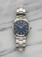 Vintage 1976 Rolex Oyster Perpetual 1002 Steel Auto Blue Sunburst Dial 34mm
