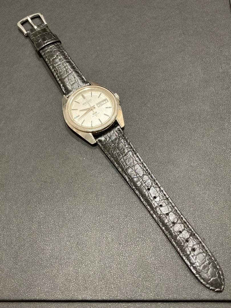 KING SEIKO Hi-Beat 5626-7000 Silver Day Date AT Mens Wrist Watch