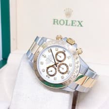 Rolex 40mm 2 Tone White Diamonds Dial Daytona REF: 16523 (P)