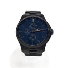 Used GUCCI◆Quartz watch/analog/stainless steel/BLU/BLK/SS/126.2/G Timeless