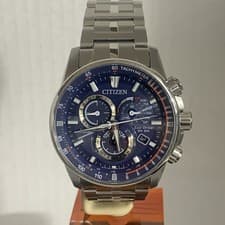Citizen Men's Eco Drive PCAT W.Time Chrono Blue Dial Bracelet Watch CB5880-54L