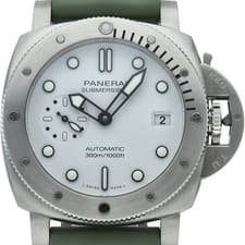 PANERAI Submersible 42mm PAM01590 Stainless Steel / Leather mensWatch white USED