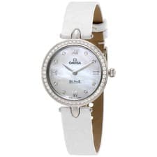 Omega De Ville Prestige MOP Diamond Dial Ladies Watch 424.18.27.60.55.001