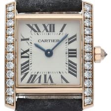 CARTIER Tank Française SM Watch Diamond Bezel WE104531 K18PG/leather WomenW...