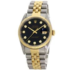 ROLEX DATEJUST 10P Diamond Watches 16233G Stainless Steel/SSxK18YG mens