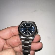 Rolex Oyster Perpetual Datejust Stainless Steel Automatic Blue Dial Watch 41mm