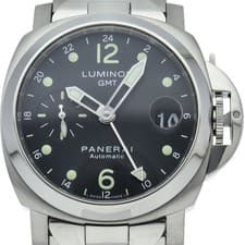 PANERAI Luminor GMT 40mm PAM00160 Stainless Steel mensWatch black USED