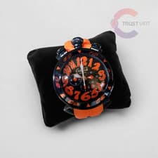 GaGa Milano Manuale MM48 Chronograph Quartz Orange Dial Men's Watch Japan