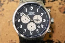 Filson x Shinola Argonite 5030 Chronograph SS Watch Black Dial F0120001945