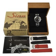 Men Watch Sinn 303 Automatic Chronograph Black Dial 40mm SS Box Papers