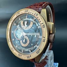 Orient Star WZ0041DK Timepiece Watch Retro Future Gold Case Leather Strap