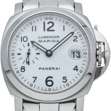 PANERAI Luminor Marina 40mm PAM00051 Stainless Steel mensWatch white USED