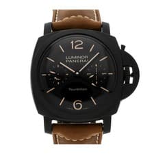 Panerai Luminor 1950 Tourbillon Ceramic Manual 46mm Strap Watch PAM 396