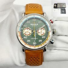 Shinola Canfield Speedway Lap 06 S0120308428 44MM Green Stainless Steel B/p