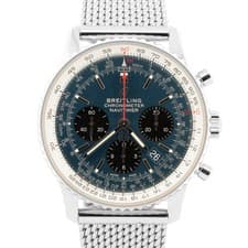 2022 PAPERS Breitling Navitimer Chronograph BLUE 42mm Steel AB0121 Watch BOX