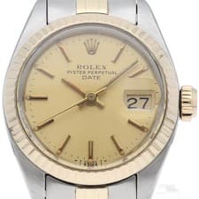 ROLEX Oyster Perpetual Date Ladies Watch Antique 6917(7) K18YG/Stainless Ste...