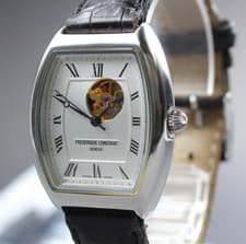 Frederique Constant FC310 Open Heart Manual Wind Roman Dial Swiss Tonneau Watch