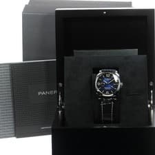 PANERAI RADIOMIR 1940 3 DAYS PAM00945 45mm SS Blue Dial Leather Strap GMT #C026