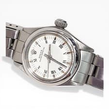Rolex Oyster Perpetual Ladies 26 mm Steel White Automatic Watch 6619 Circa 1967