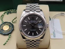 NEW 2026 Rolex Datejust 41mm Rhodium Stick Dial Men's Wristwatch - Full Set
