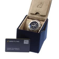 BREITLING AVENGER CHRONOGRAPH 43 A13385 43mm SS Black Dial Rubber Strap #C218