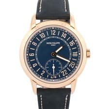2023 PAPERS Patek Philippe Calatrava Travel Time BLUE 18K 42mm 5224R-001 BOX