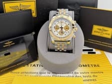 Breitling Chronomat 41 CB014012 Silver Dial 18K Rose Gold Steel Box Papers