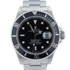 Rolex Mens Submariner Date 16610 Black Steel 40mm Automatic Watch