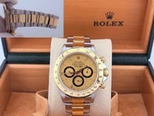 Rolex Daytona Cosmograph Zenith 16523 Champagne Dial 18k Yellow Gold Steel