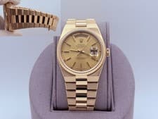Rolex Day Date Oysterquartz 19018 36mm Champagne Dial 18k Yellow Gold