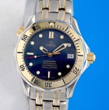 Mens Omega Seamaster 18K Gold Automatic Chronometer watch - Blue Dial - 2352.80