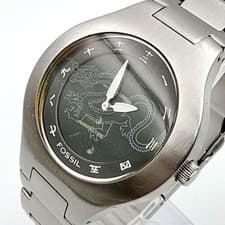 Fossil Big Tic JR-7997 Ana-Digi Y2K Men's Watch Silver Unused