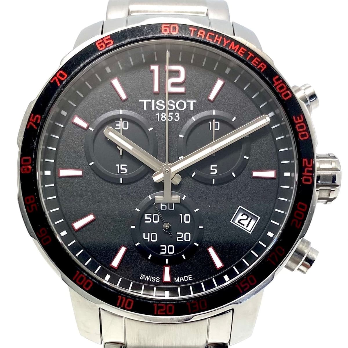 Tissot T-Sport Quickstar Chronograph Quartz Men Black 100m Waterproof