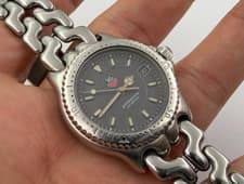 Vintage TAG HEUER S/EL WG 1212-K0 Professional Mid Size Gray Dial Quartz - 34 mm