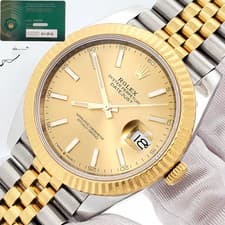 2022 Rolex Datejust 41 126333 Champagne Index 2-Tone Jubilee Watch Papers/Tag