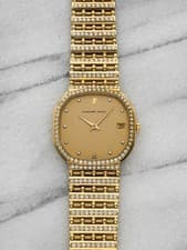 Vintage 1980s Audemars Piguet 56059BA 18K YG Diamond Bracelet 33mm