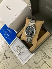 Excellent condition Rare SEIKO Men s Titanium Black GS Radio Solar 7b52 full set