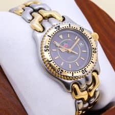 TAG Heuer Professional WG1320-2 Quartz Silver Gold Gray 200M New Battery Working