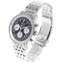 BREITLING NAVITIMER A23322 41mm SS Black Dial Automatic Chronograph Date #C085