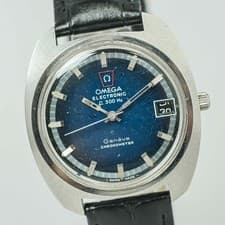 READ! OMEGA Geneve f300Hz Cal.1250 Chronometer Quartz Navy Spider Dial 38mm Mens